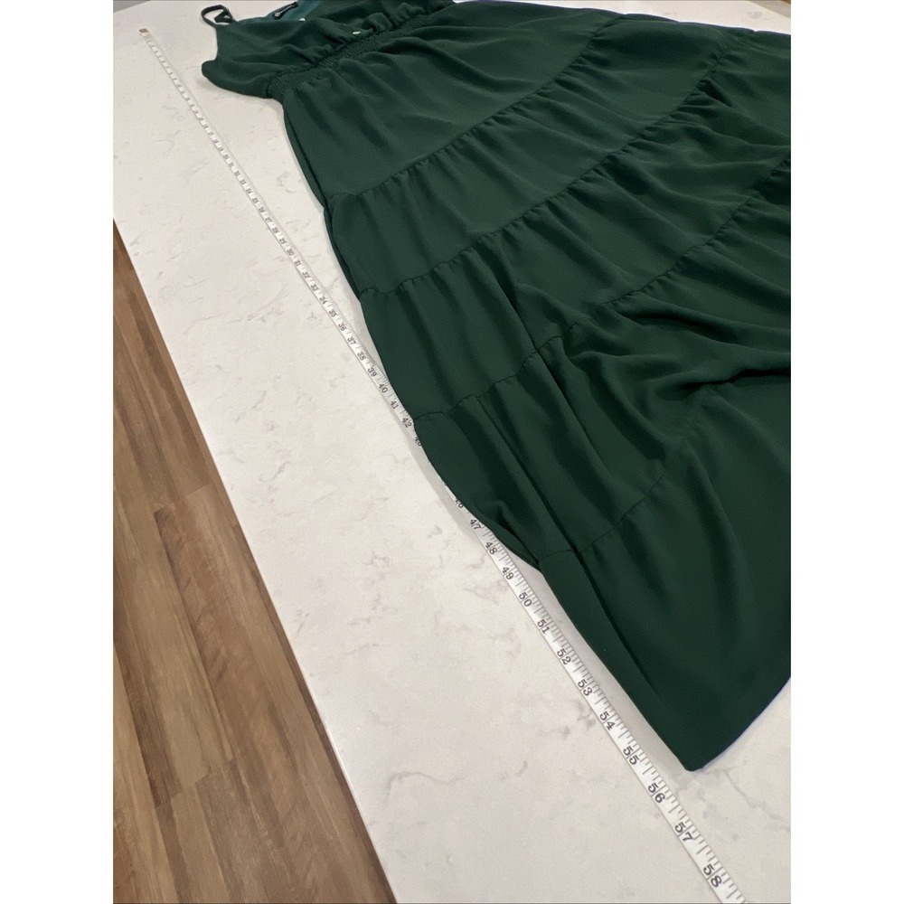 prettygarden tiered maxi halter dress green L - Picture 8 of 9